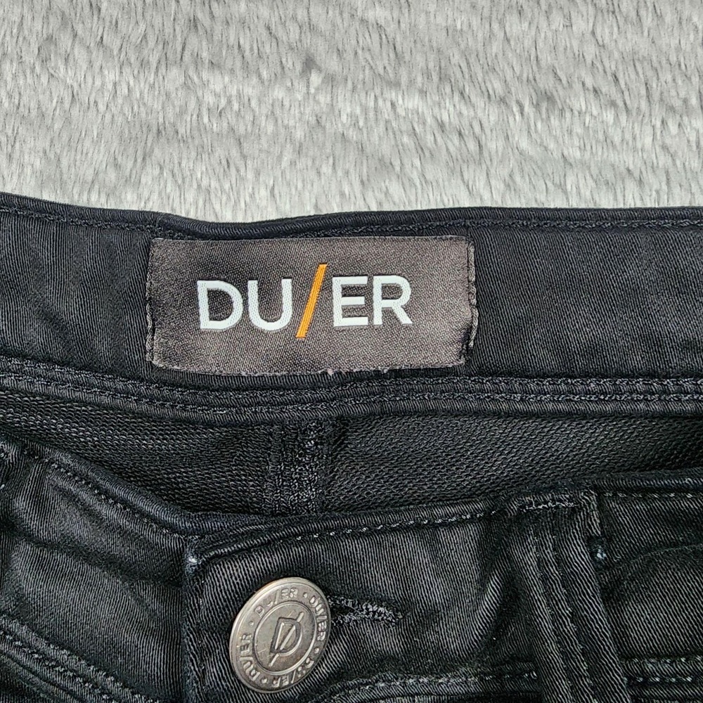 DUER Shorts Mens 33 Black Denim Chino 7" Inseam Casual Travel Summer Performance - Picture 4 of 12